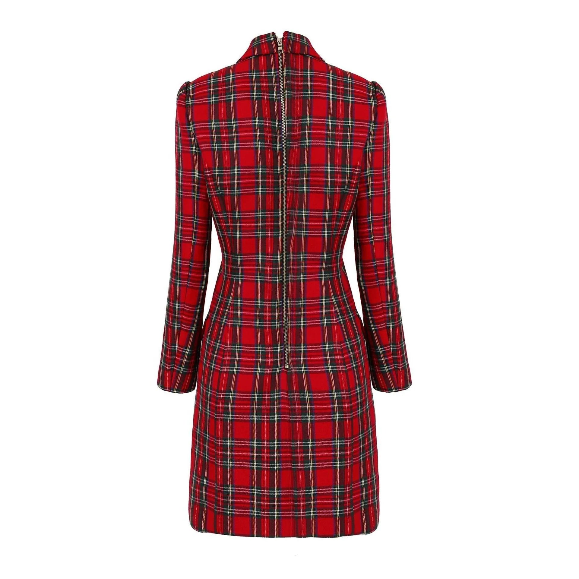 Women Blazer - Lightweight - Double Breasted - Red, Multicolor -Guocali