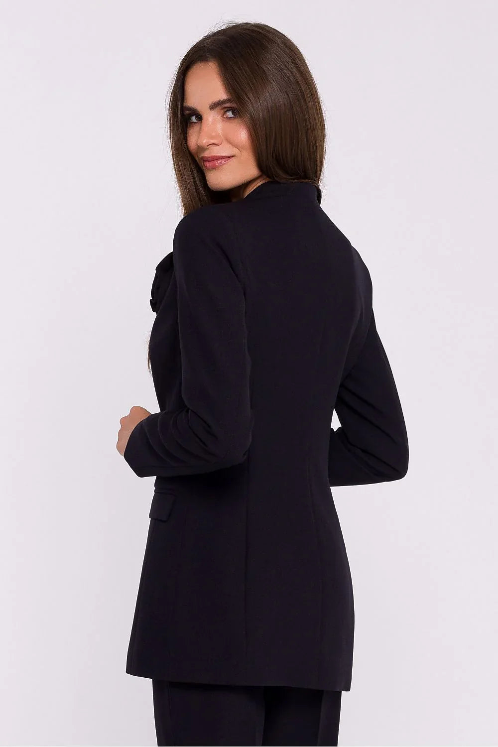 Women Blazer - Stretchable - 1-Button - Black -Guocali