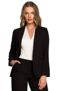 Women Blazer - Stretchable - 1-Button - Black -Guocali