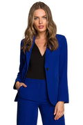 Women Blazer - Stretchable - 1-Button - Blue -Guocali
