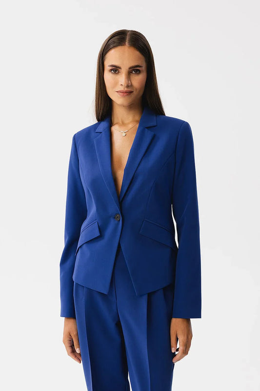 Women Blazer - Stretchable - 1-Button - blue -Guocali