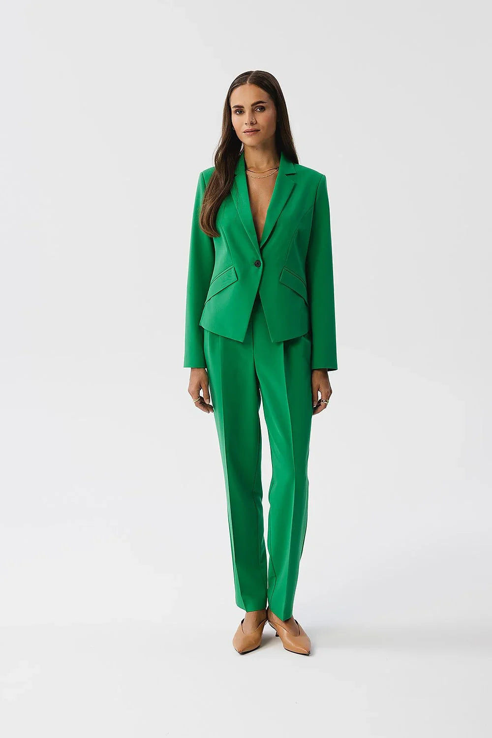 Women Suit Jacket - Stretchable - 1-Button Blazer