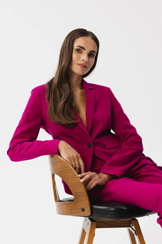 Women Blazer - Stretchable - 1-Button - purple -Guocali