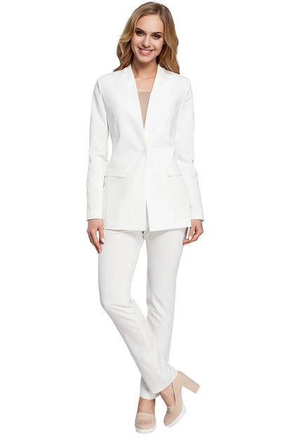 Women Blazer - Stretchable - Button - Beige -Guocali
