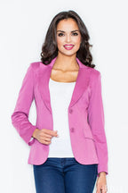 Women Blazer - Stretchable - Button - Pink -Guocali