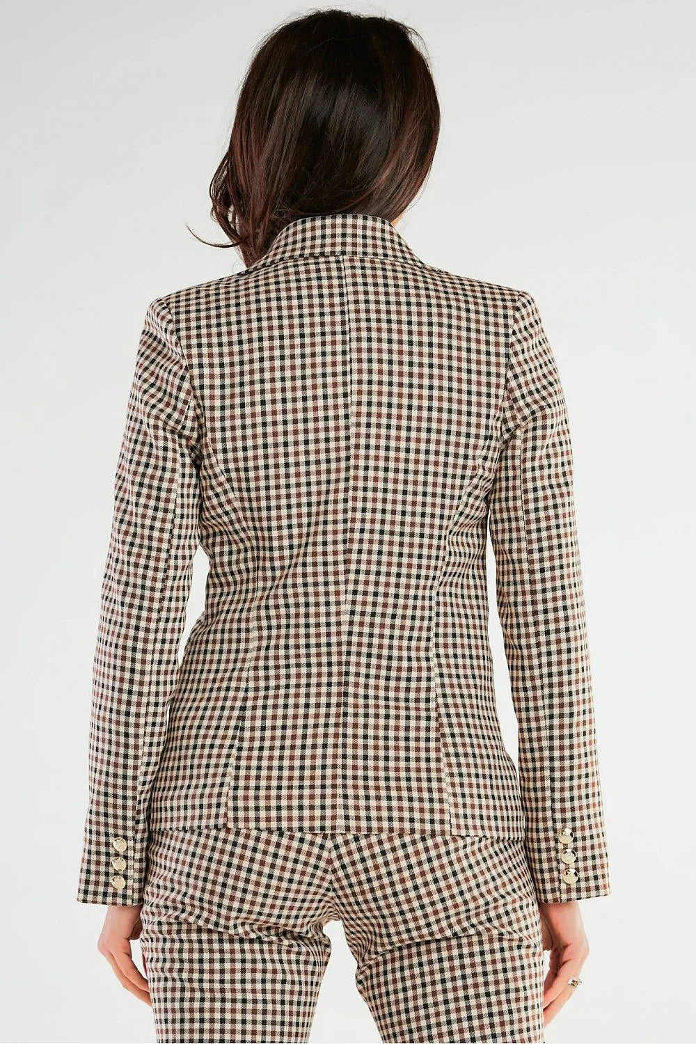 Women Blazer - Stretchable - Double-Breasted, Beige, Black, White