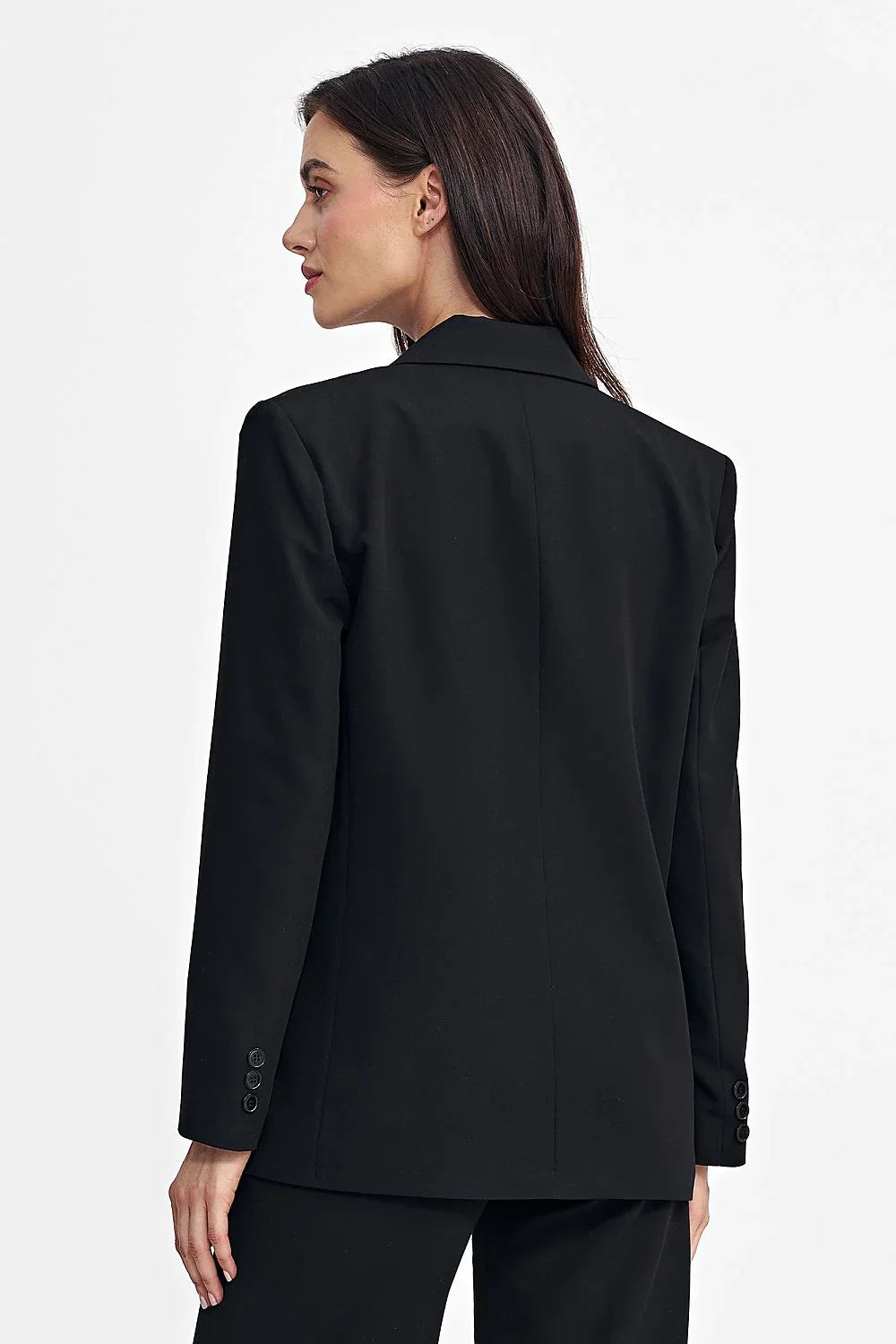 Women Blazer - Stretchable - Double-Breasted - Black -Guocali