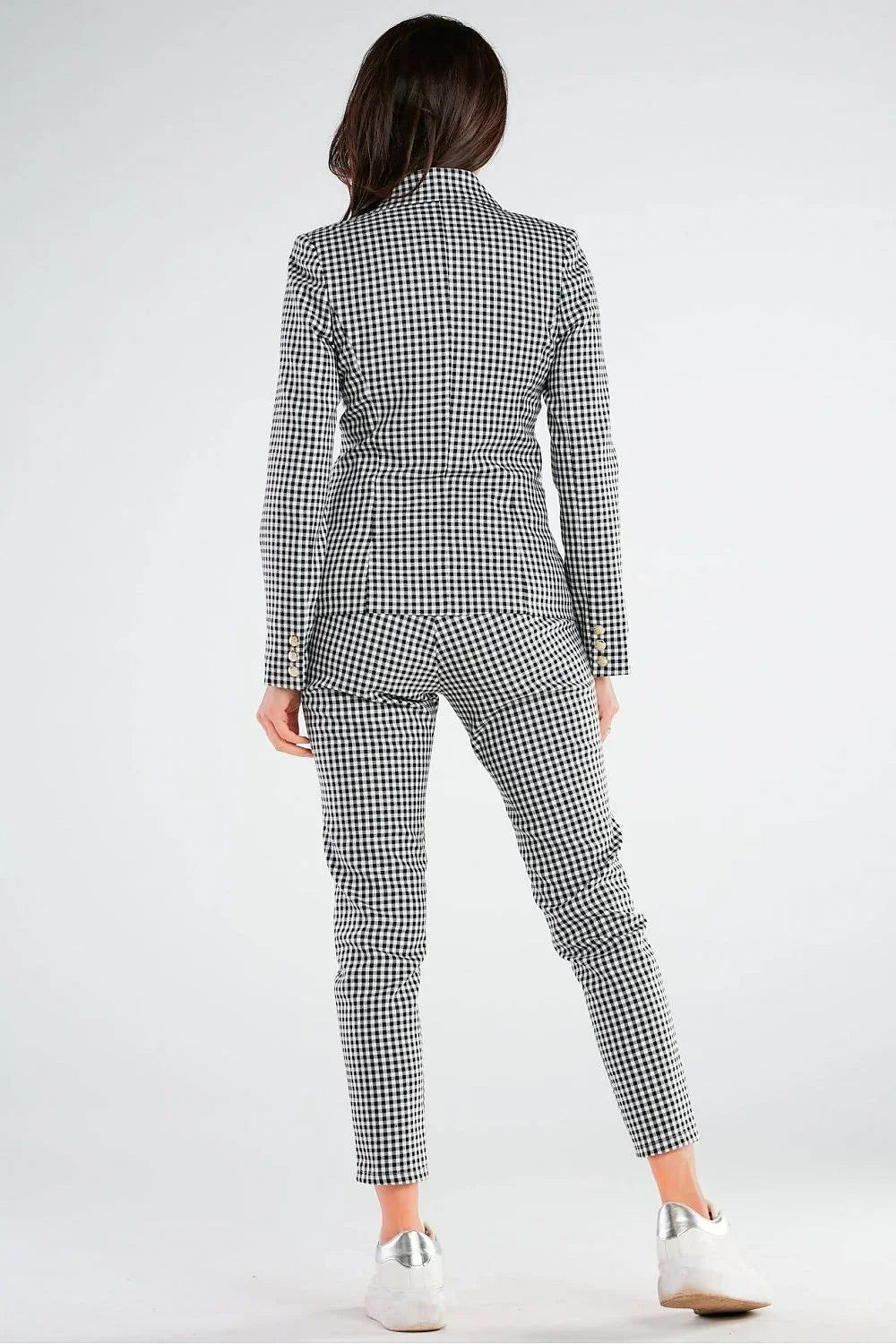 Women Blazer - Stretchable - Double-Breasted - black, white -Guocali