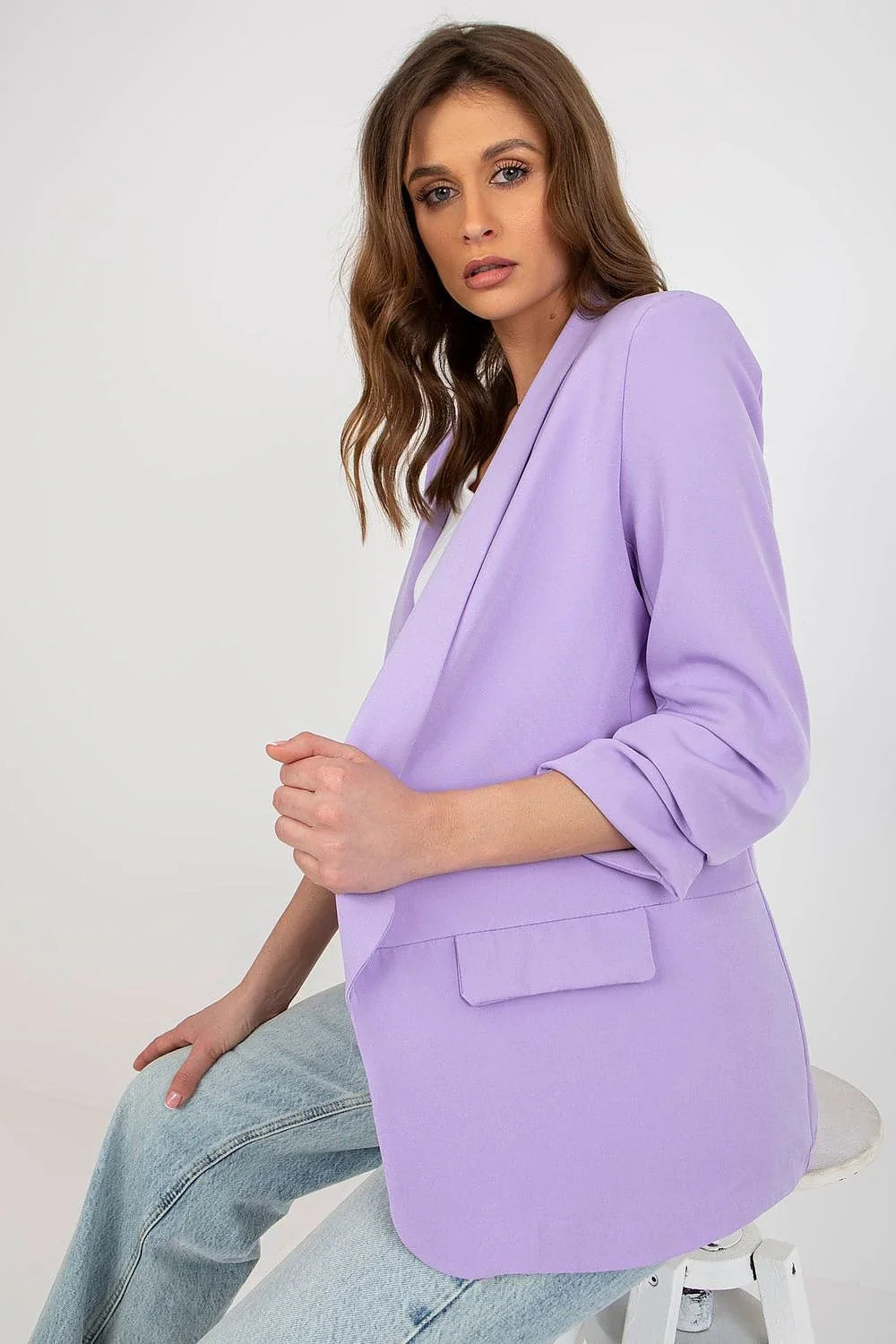 Women Blazer - Stretchable - Open Front - Purple -Guocali