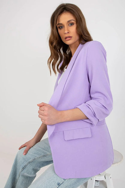 Women Blazer - Stretchable - Open Front - Purple -Guocali