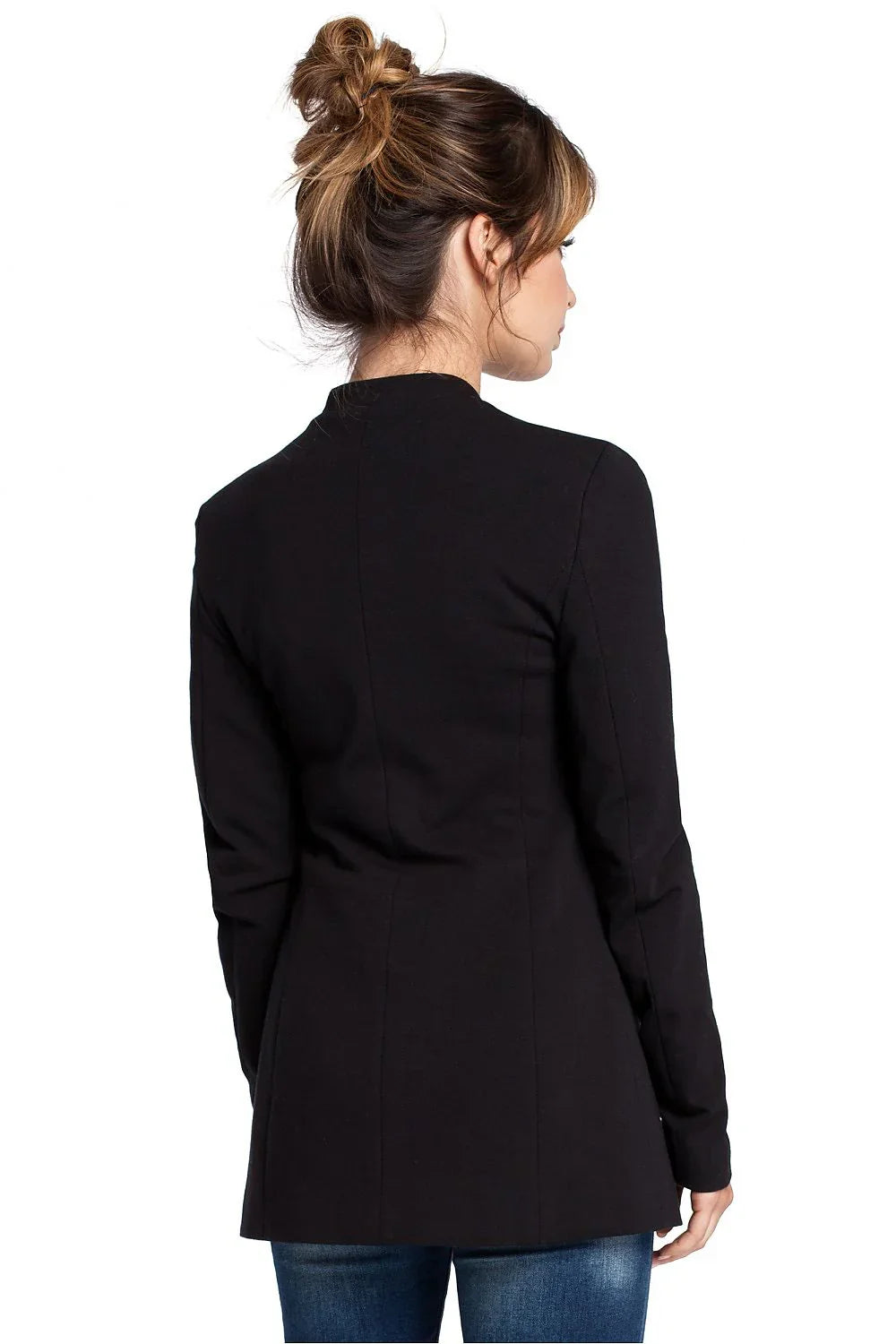 Women Blazer - Stretchable - Slip-On - Black -Guocali
