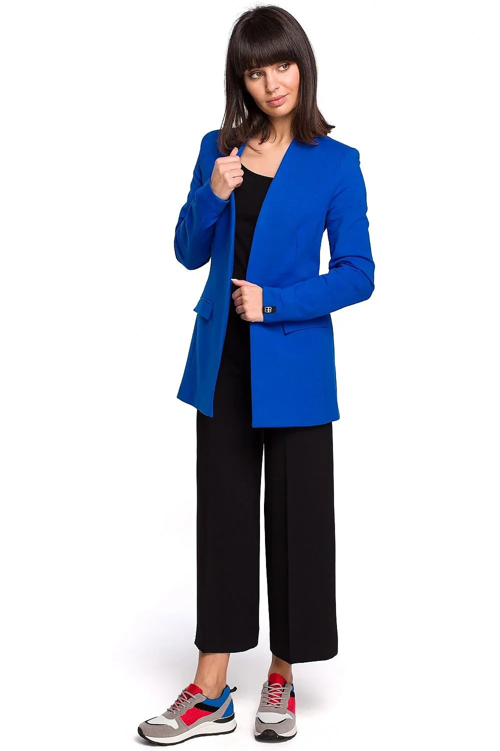 Women Blazer - Stretchable - Slip-On - Blue -Guocali