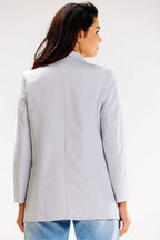 Women Blazer - Stretchable - Slip-On - Gray -Guocali