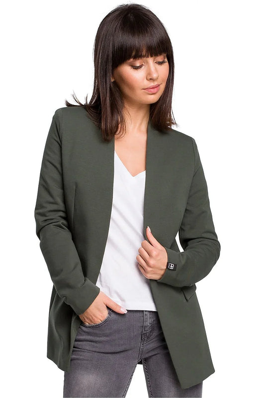 Women Blazer - Stretchable - Slip-On - Green -Guocali