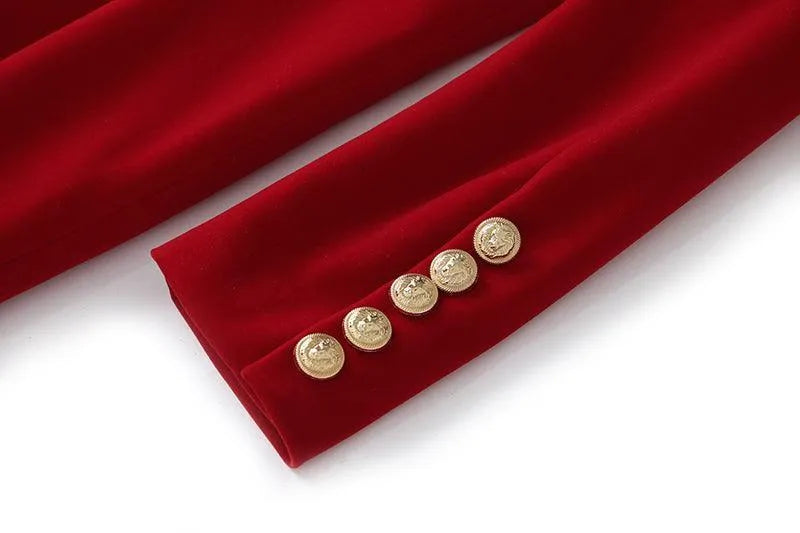 Women Blazer - Structured - Double Breasted - Purple -Guocali