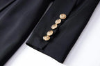 Women Blazer - Structured - Double-Breasted, Belted - White -Guocali