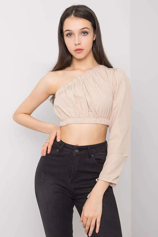 Women Blouse – Breathable – Off-Shoulder - Beige -Guocali