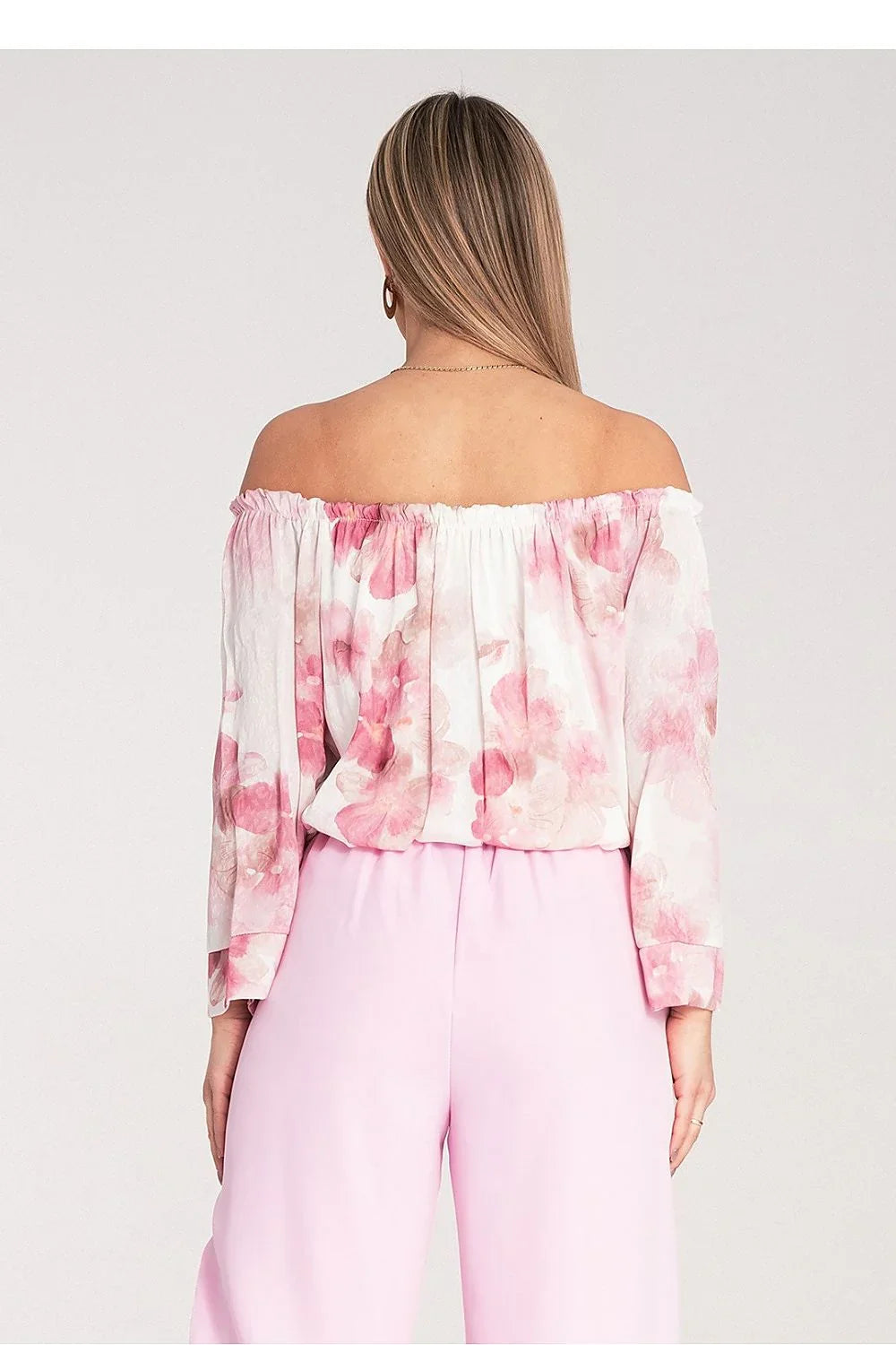 Women Blouse – Lightweight – Three-Quarter Sleeve - Pink -Guocali