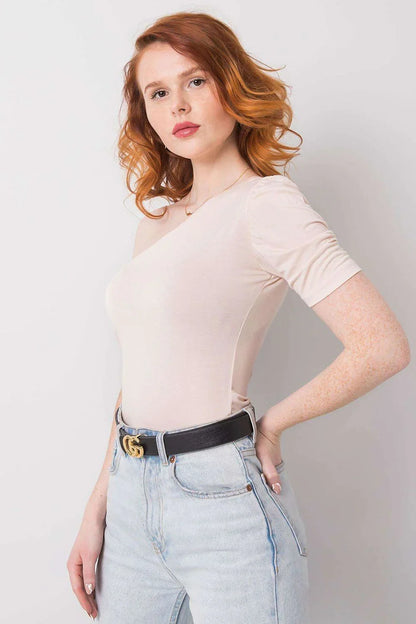 Women Blouse – Stretchable – Long Sleeve - Beige -Guocali