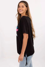 Women Boat-Neck Short-Sleeves T-Shirt – Stretchable, Pink, Blue, White