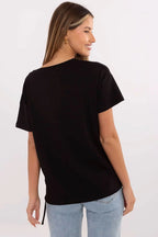 Women Boat-Neck Short-Sleeves T-Shirt – Stretchable, Pink, Blue, White