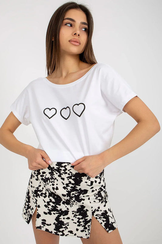 Women Boat-Neck Short-Sleeves T-Shirt – Stretchable - White, Black -Guocali