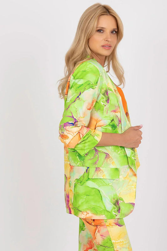 Women Casual Blazer - Stretchable - Slip-On - Green, Yellow, Orange, Multicolor -Guocali