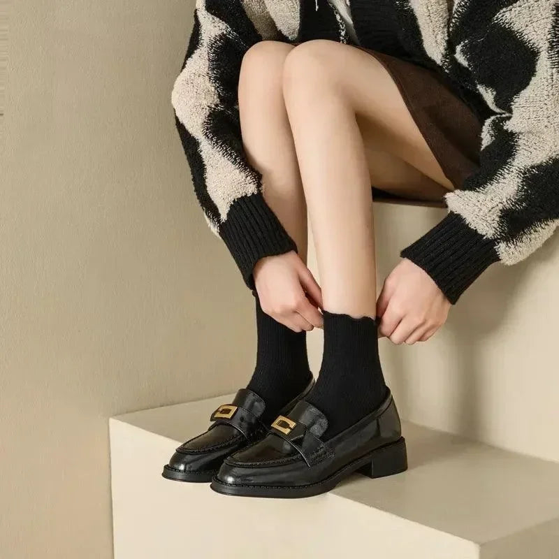 Women Casual Horse Bit Loafers - Slip-On Flat Shoes