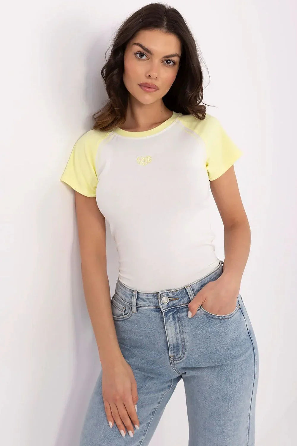 Women Crew-Neck Raglan-Sleeves T-Shirt – Stretchable, Yellow