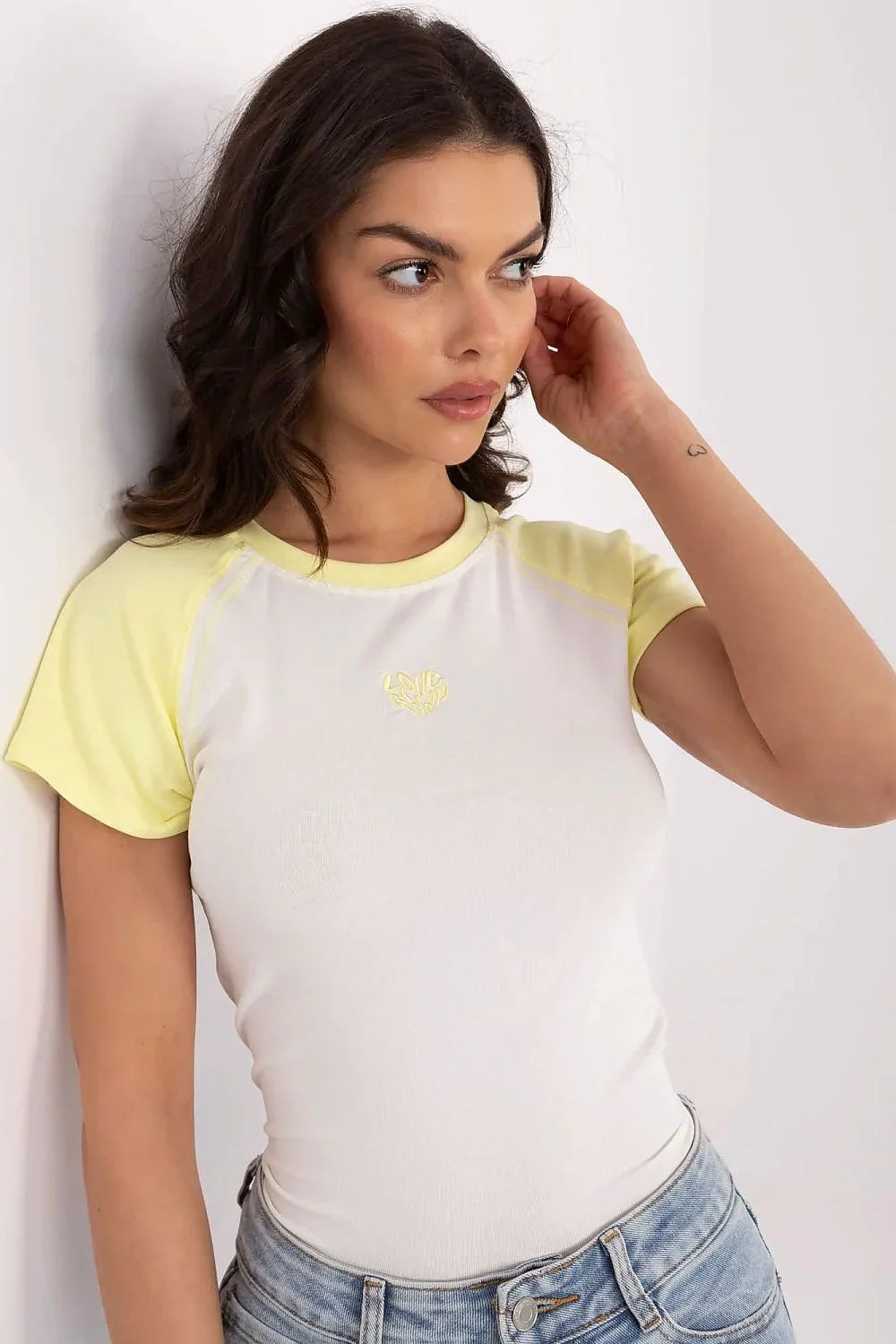Women Crew-Neck Raglan-Sleeves T-Shirt – Stretchable, Yellow