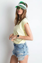Women Crew-Neck Short-Sleeves T-Shirt – Breathable - Yellow -Guocali