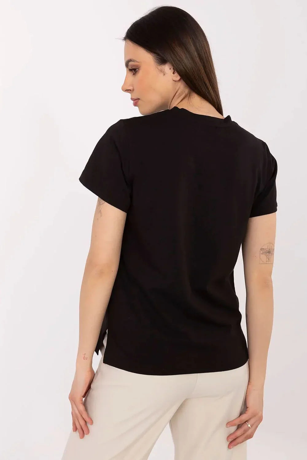 Women Crew-Neck Short-Sleeves T-Shirt – Breathable - Black, Gold, Beige -Guocali