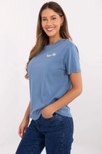 Women Crew-Neck Short-Sleeves T-Shirt – Breathable - Blue -Guocali