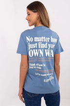 Women Crew-Neck Short-Sleeves T-Shirt – Breathable - Blue -Guocali