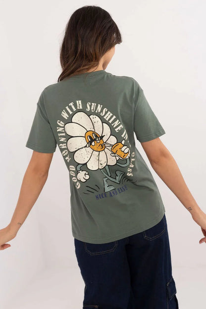 Women Crew-Neck Short-Sleeves T-Shirt – Breathable - Green -Guocali