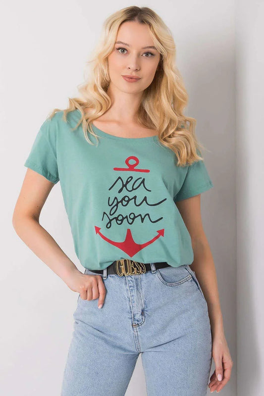 Women Crew-Neck Short-Sleeves T-Shirt – Breathable - Green, Red, Black -Guocali