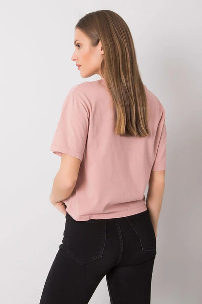 Women Crew-Neck Short-Sleeves T-Shirt – Breathable - Pink, White -Guocali