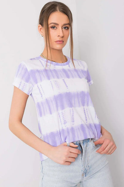 Women Crew-Neck Short-Sleeves T-Shirt – Breathable - Purple, White -Guocali