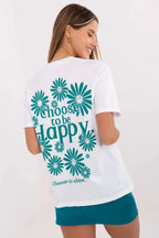 Women Crew-Neck Short-Sleeves T-Shirt – Breathable - White -Guocali