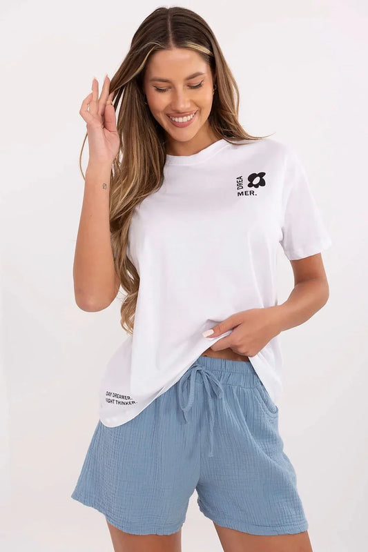 Women Crew-Neck Short-Sleeves T-Shirt – Breathable - White -Guocali