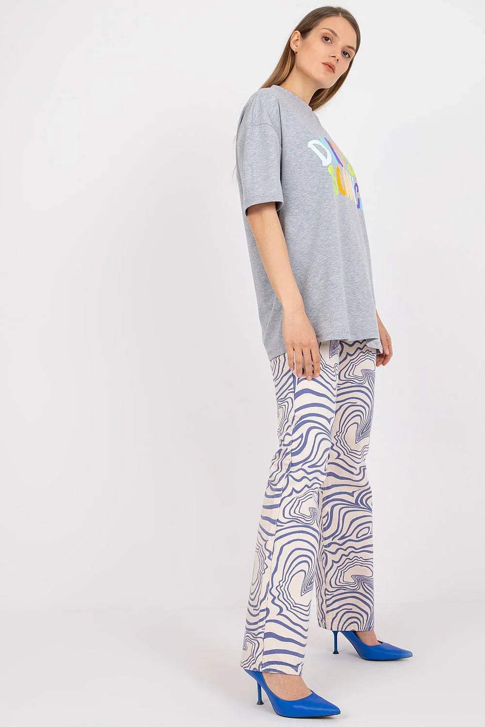 Women Crew-Neck Short-Sleeves T-Shirt – Stretchable - Gray -Guocali