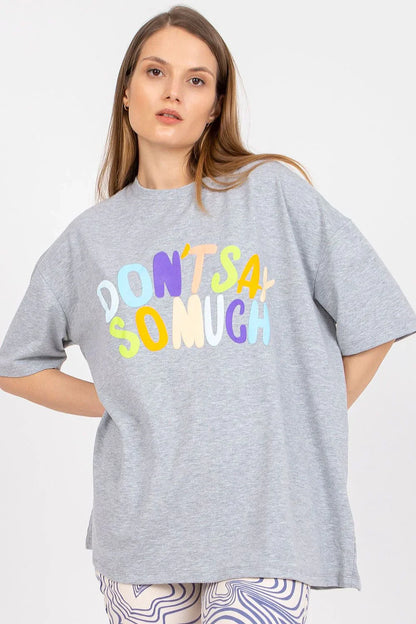 Women Crew-Neck Short-Sleeves T-Shirt – Stretchable - Gray -Guocali