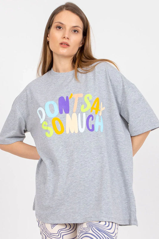 Women Crew-Neck Short-Sleeves T-Shirt – Stretchable - Gray -Guocali