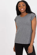 Women Crew-Neck Short-Sleeves T-Shirt – Stretchable - Gray -Guocali