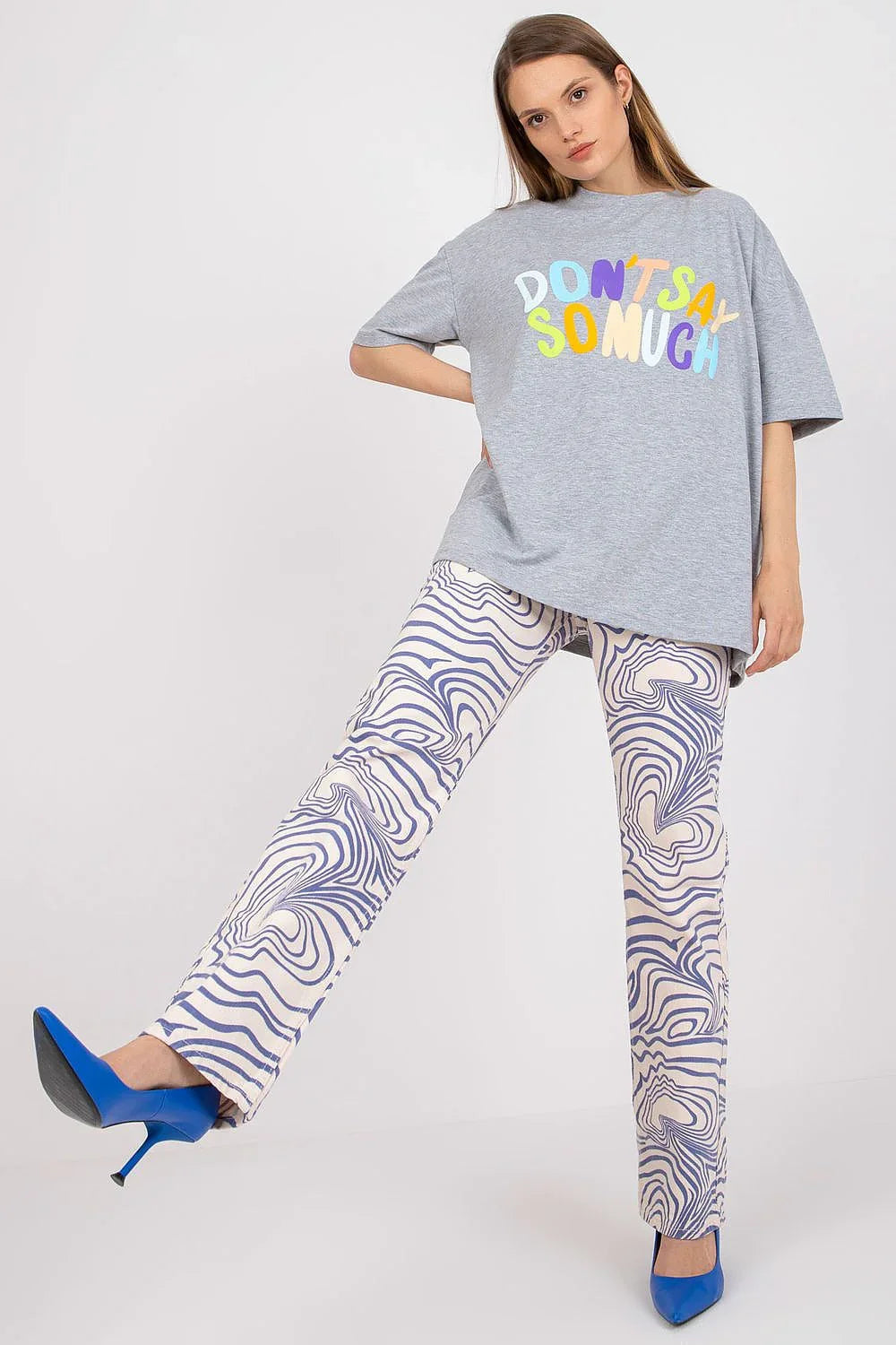 Women Crew-Neck Short-Sleeves T-Shirt – Stretchable - Gray -Guocali
