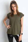 Women Crew-Neck Short-Sleeves T-Shirt – Stretchable - Green -Guocali