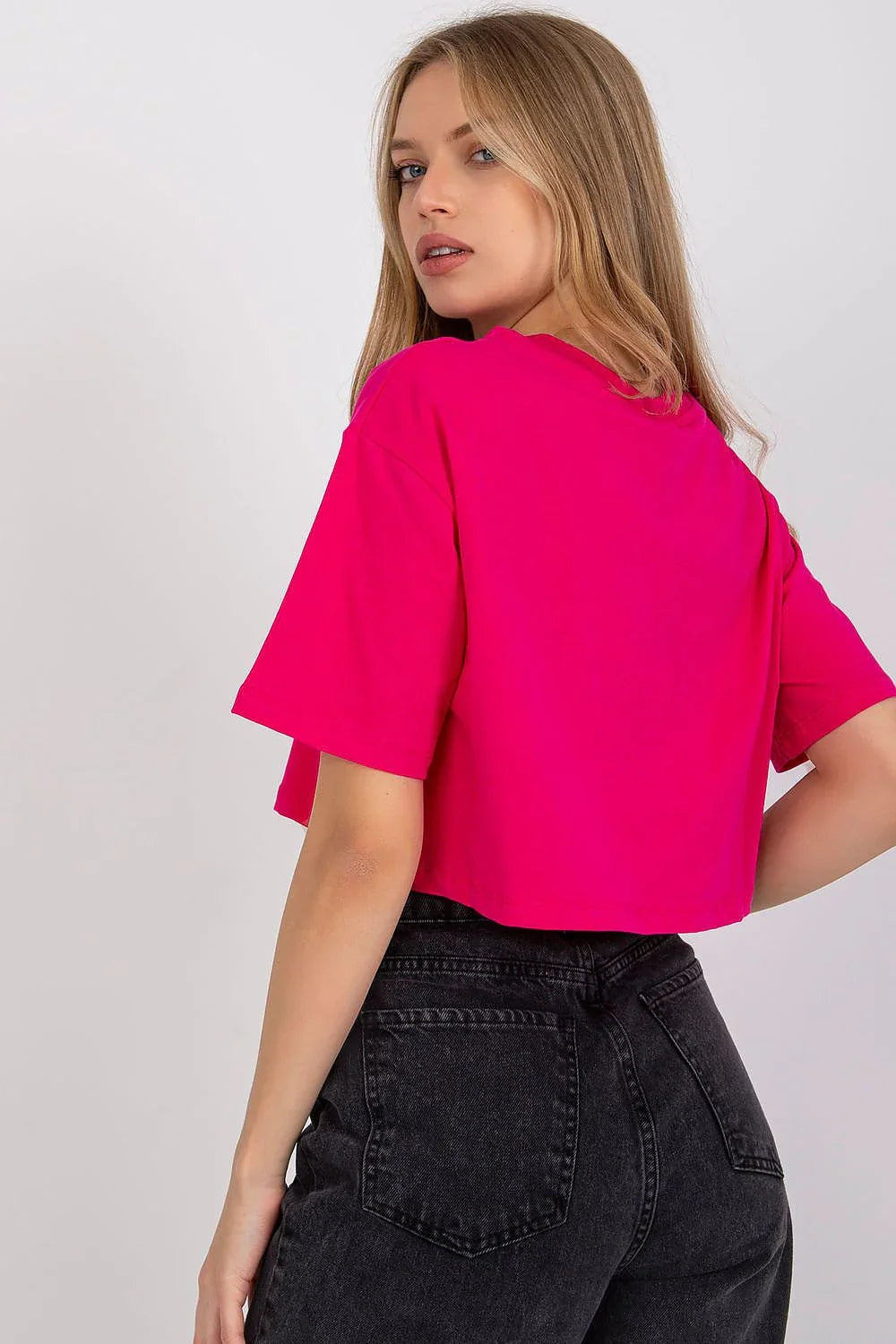 Women Crew-Neck Short-Sleeves T-Shirt – Stretchable - Pink -Guocali