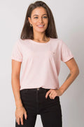 Women Crew-Neck Short-Sleeves T-Shirt – Stretchable - Pink -Guocali