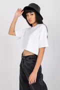Women Crew-Neck Short-Sleeves T-Shirt – Stretchable - White -Guocali