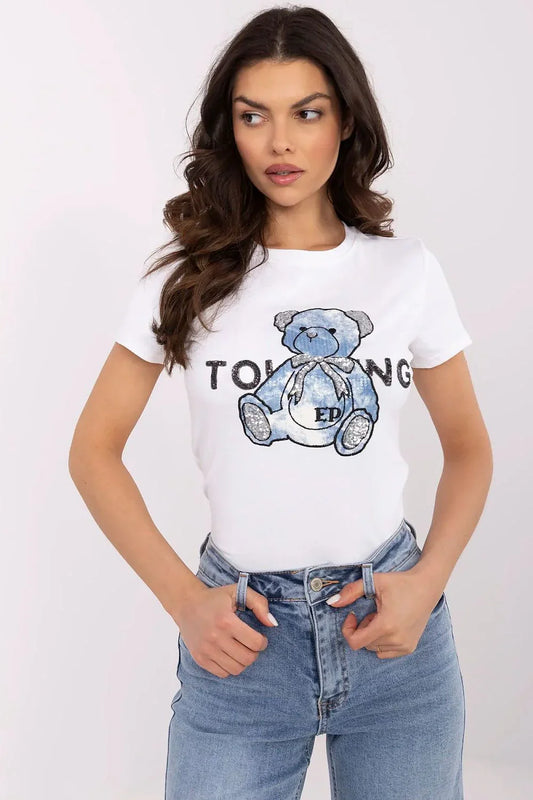 Women Crew-Neck Short-Sleeves T-Shirt – Stretchable - White, Blue, Black, Gray -Guocali